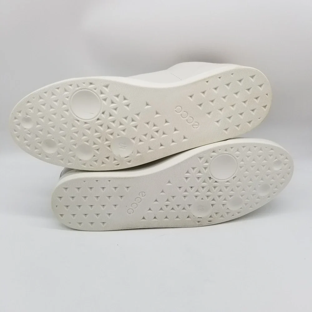 Ecco Men's Street Lite Retro‎ Sneaker Sz  8 - 8.5 White Leather Low Top Casual